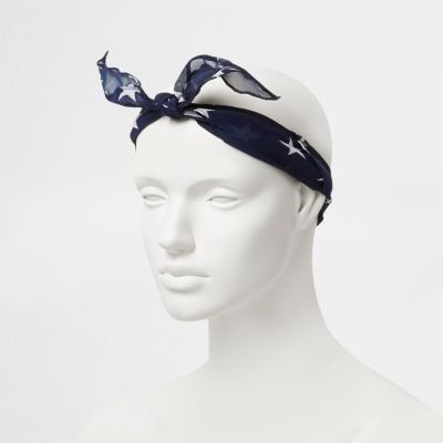 Blue star knot headband